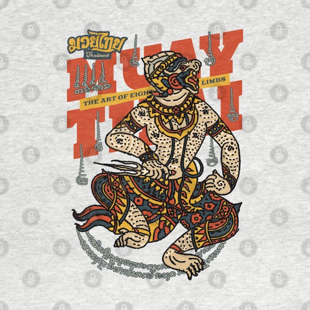 Classic Muay Thai Hanuman Tattoo by KewaleeTee